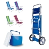 Kit Carrinho de Praia com Avano + 4 Cadeiras com 4 Posies em Aluminio + Caixa Trmica 34 Litros