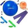 Kit Pilates e Treino Funcional Bola Su��a 65cm + 2 Mini Bands + Faixa El�stica + Overball 25cm