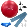 Kit Bola Sua 45cm Pilates Yoga Treino Funcional + Faixa Elstica Forte + Mini Band Forte Azul