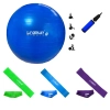 Kit 3 Mini Bands Tens�o M�dia + Forte + Super Forte + Bola Su��a 65 Cm + Mini Bomba Yoga Treino