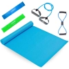 Kit Colchonete Tapete Yoga + Mini Band Media e Forte + Extensor em 8 Forte + Extensor com Al�a Forte