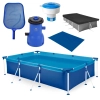 Kit Piscina 3700 Litros em A�o + Capa + Forro + Filtro 110v 3028 L/H + Peneira + Flutuador