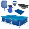 Kit Piscina 3700 Litros Estrutural em A�o + Flutuador + Filtro 110v Bel + Peneira + Capa e Forro