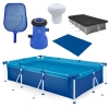 Kit Piscina 3700 Lts em Ao Mor + Flutuador Netuno + Capa + Forro + Filtro 220v Bel + Peneira