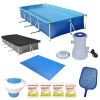 Piscina 5000 Litros + Forro + Capa + Filtro 220v + Cloro + Peneira + Flutuador