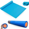 Kit Colchonete Tapete 1,75m Eva Azul + Rolo Pilates 90cm para Exerccios Alongamento e Equilbrio