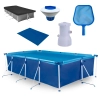 Kit Piscina 5000 L Premium + Capa + Forro + Filtro 110v Mor 2.200 L/H + Peneira + Flutuador