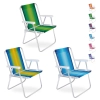 3 Unidades Cadeira de Praia Mor Alum�nio Alta Cores Sortidas