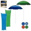 Kit Praia com 2 Guarda-sois Fps 70 1,50 M + 2 Boias Summer Formato de Colcho 1,83 M Piscina Lazer