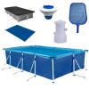 Kit Piscina 6200 Litros em A�o + Filtro 220v Mor + Peneira + Flutuador + Forro + Capa