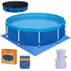 Kit Piscina Redonda Estruturada 4500 L com Filtro 110v, Capa e Forro