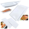 Kit Barca 40 Cm + 2 Pratos Reto para Sushi + 2 Travessa 35 Cm para Buffet Comida Japonesa