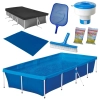 Piscina 3000l Capa Forro Peneira Escova Flutuador Cloro
