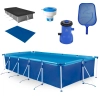 Kit Piscina 7600 Litros Premium em Ao + Filtro 3028l/H 110v + Peneira + Flutuador + Capa + Forro