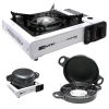 Fogareiro Frontier com Igni��o Autom�tica Branco + Home Grill Port�til com Grelha
