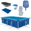 Kit Piscina 5000 L Premium + Capa + Forro + Bomba Filtrante 220v 3600 L/H Mor + Peneira + Flutuador