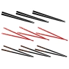 Kit 9 Pares de Hashi 22 Cm Decorado Preto + Vermelho + Preto Liso