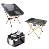 Kit Cadeira e Mesa Dobrvel + Bolsa Trmica para Camping e Pesca