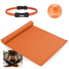 Kit Overball 25cm + Arco Anel Flexvel + Colchonete Tapete 1,73m para Treino Exercicios Yoga