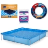 Kit Piscina Quadrada 1500 L + Capa e Forro Mor + Boia Inflvel Homem-aranha
