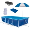 Kit Piscina 7600 Litros Premium + Filtro 220v 2.200 L/H Mor + Guarda Sol 1,50 M + Capa e Forro