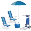 Kit Carrinho de Praia + Caixa Trmica 18 Lts + Guarda Sol + 2 Cadeiras Mor