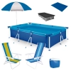 Kit Piscina 3700 L Premium + Capa e Forro + Guarda Sol + 2 Cadeiras e Trmica 18 Lts