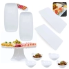 Kit Festa Suporte de Bolo e Frios 35,5cm + 5 Mini Tigelas 150ml + 2 Travessas + 2 Pratos Retos em Melamina