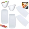 Kit 2 Travessas 30 Cm + 2 Pratos 27cm Retos para Sushi + 2 Tigelas 500ml Restaurante Buffet