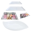 Kit Travessa Formato Folha + Travessa de 24,8 Cm + Travessa de 35 Cm para Buffet em Melamina