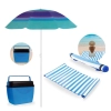 Kit Praia Caixa Trmica Cooler 26 L Piscina + Guarda Sol Fps 70 1,50 M + Esteira de Praia Rolo 1,80m