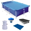Kit Piscina 2500 Litros + Capa e Forro + Mini Flutuador + Bomba Filtrante 110 V 2.200 L/H