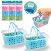 Kit com 2 Cestas com Ala e 108 Unidades de Prendedores de Roupa Lavanderia Mor