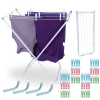 Kit Varal Cho Branco Ao 75 Cm Slim + Kit Protetor de Varais + 48 Prendedores Lavanderia