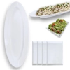 Kit Prato Oval 60 Cm + 4 Travessas Retangulares 24,8 Cm Melamina Profissional Buffet Restaurante