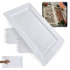 Kit 20 Travessas 56 Cm Retangular para Buffet Sushi Restaurante em Melamina Premium