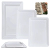 Kit 4 Travessas Retangulares de 40 Cm e 56 Cm Prato Buffet Restaurante Melamina Premium