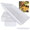 Kit 12 Travessas 40cm Prato Retangular para Buffet Restaurante Cozinha Melamina Premium