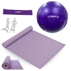 Kit Colchonete Lilas 1,73 M + Bola Sui�a 55 Cm Pilates + Mini Band Elastico Super Forte para Exerc�cios