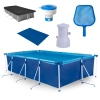 Kit Piscina 5000 Litros Premium + Capa + Forro + Filtro 110v 2.200 L/H Mor + Peneira + Flutuador