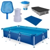 Kit Piscina 3700 Litros em Ao + Flutuador + Capa + Forro + Peneira + Filtro 220v 2.200 L/H Mor