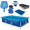 Kit Piscina 3700 Lts em A�o + Flutuador + Filtro 110v 3028 L/H Bel + Peneira + Capa e Forro