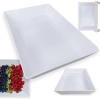 Travessa 44,7 Cm Retangular Funda para Buffet Restaurante Melamina Premium Branca