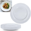 Kit Conjunto de 4 Pratos Rasos Brancos 26,5 Cm Borda Decorada em Melamina / Pl�stico