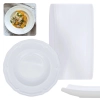 Conjunto 6 Pratos Fundos Brancos 22,5 Cm Delicado + Travessa Curva 30 Cm Melamina / Plstico