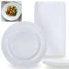 Kit Conjunto de 6 Pratos Rasos Brancos 26,5 Cm + Travessa Curva 30 Cm Melamina / Pl�stico