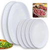 Kit 2 Travessas Ovais 45,5 Cm para Buffet + 4 Pratos Ovais de 33 Cm em Melamina para Buffet Restaurante