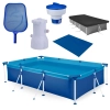 Kit Piscina 3700 Litros em Ao + Flutuador + Capa e Forro + Peneira + Filtro 220v 2.200 L/H Mor