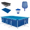 Kit Piscina 5000 Litros Premium + Capa, Forro + Peneira + Clorador Flutuante