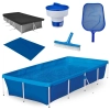 Kit Piscina 3000 Lts em A�o Mor +capa e Forro + Peneira + Escova + Flutuador